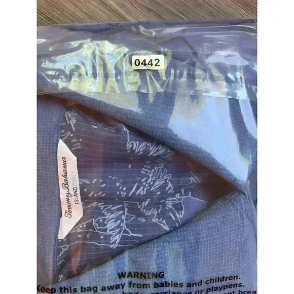 Tommy Bahama Island Zone Men's XL Button Snap Long Sleeve Polo Blue Pockets EUC - Picture 12 of 12